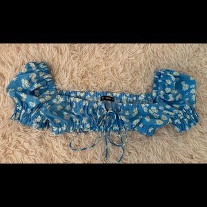 Blue floral Shein skirt set